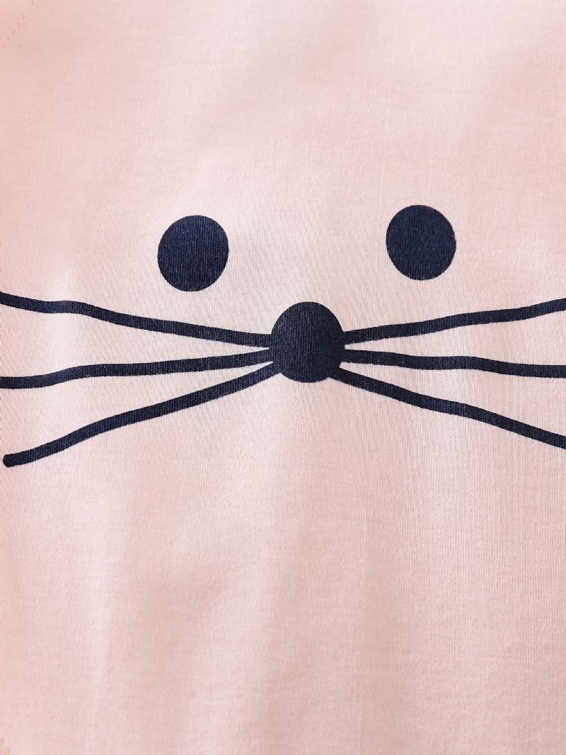 Babypiger Langærmet Jumpsuit Romper I Bomuld Med Sød Killingeprint