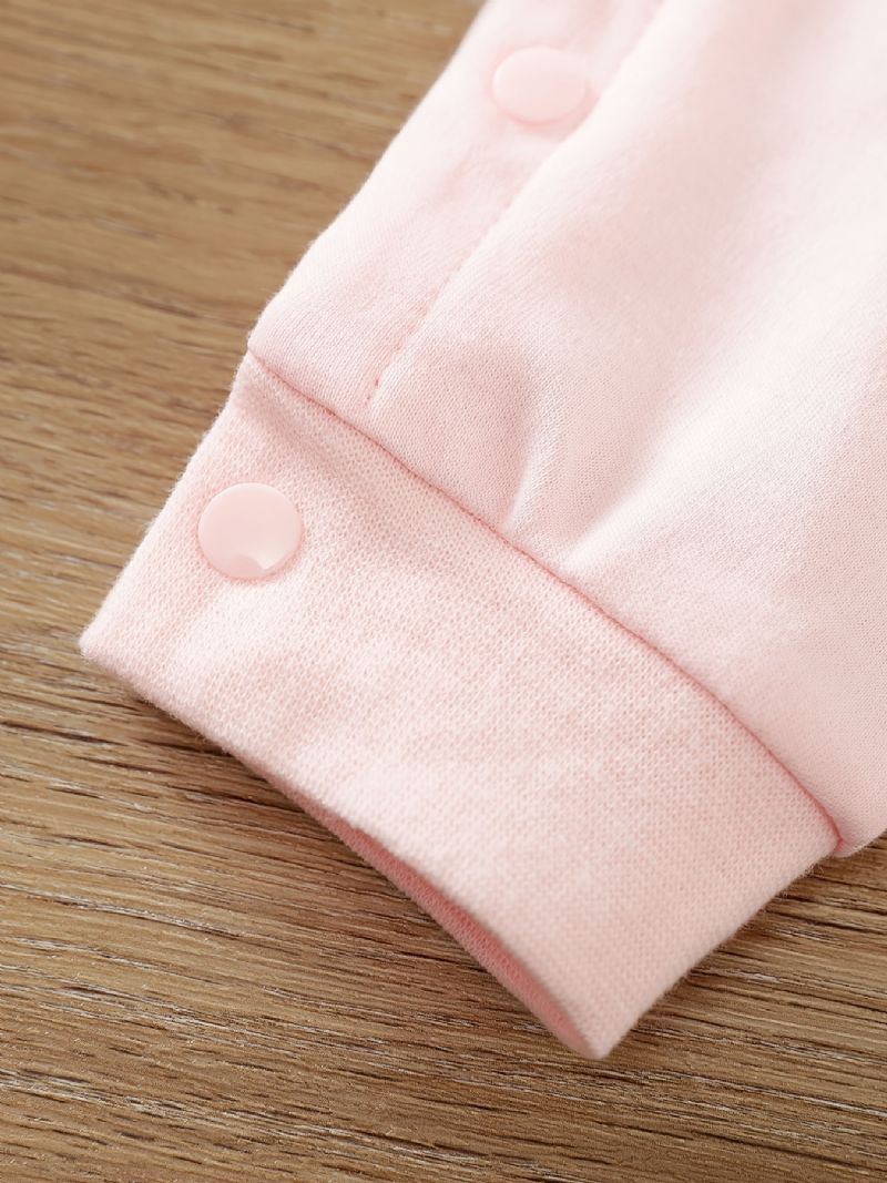 Babypiger Langærmet Jumpsuit Romper I Bomuld Med Sød Killingeprint