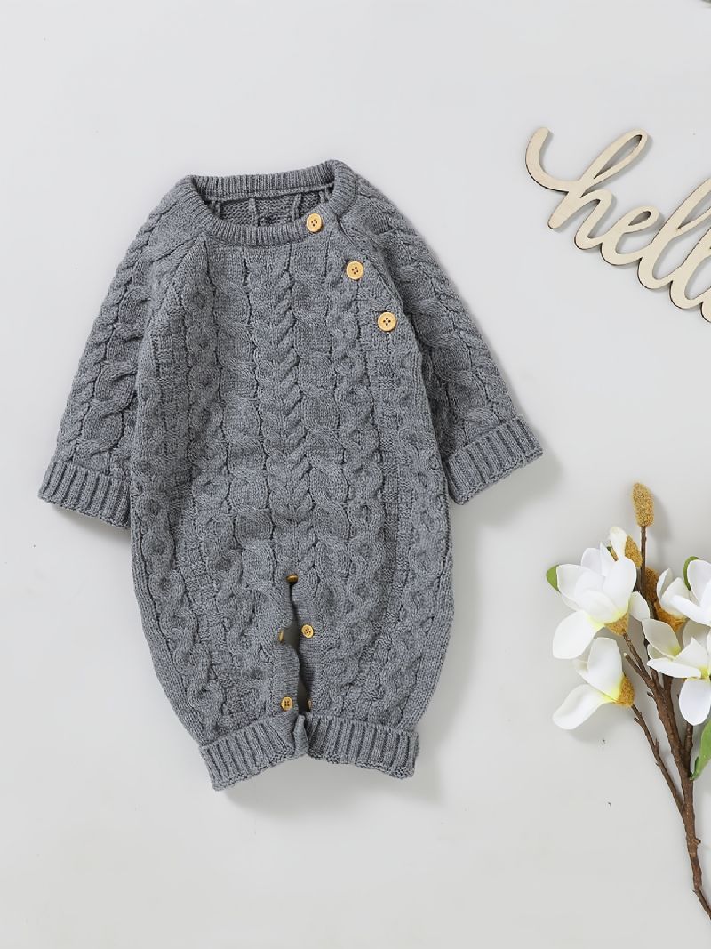 Babypiger Strikket Jumpsuits Til Efterår Og Vinter Ny