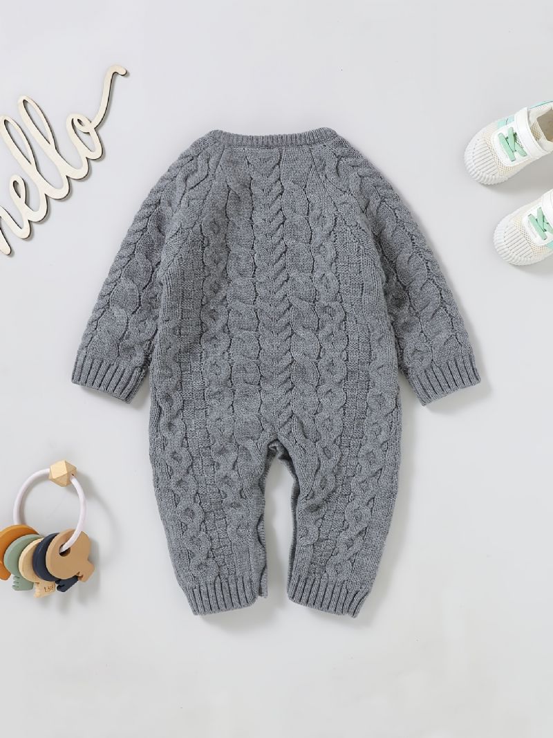 Babypiger Strikket Jumpsuits Til Efterår Og Vinter Ny