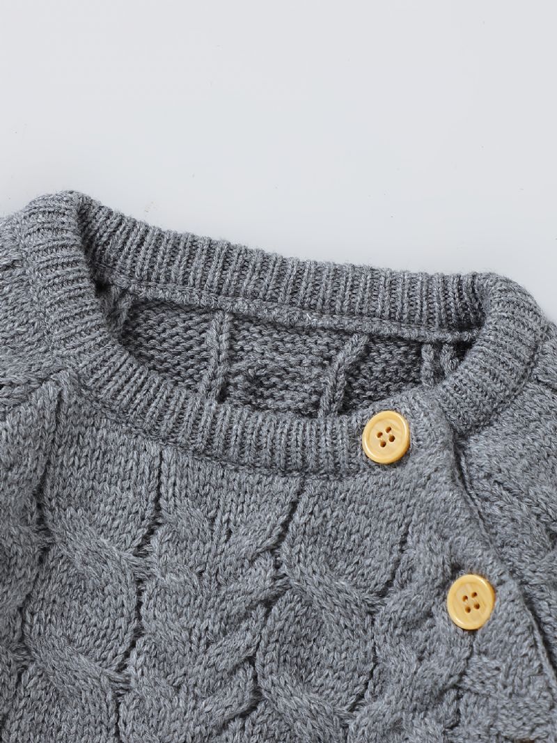 Babypiger Strikket Jumpsuits Til Efterår Og Vinter Ny