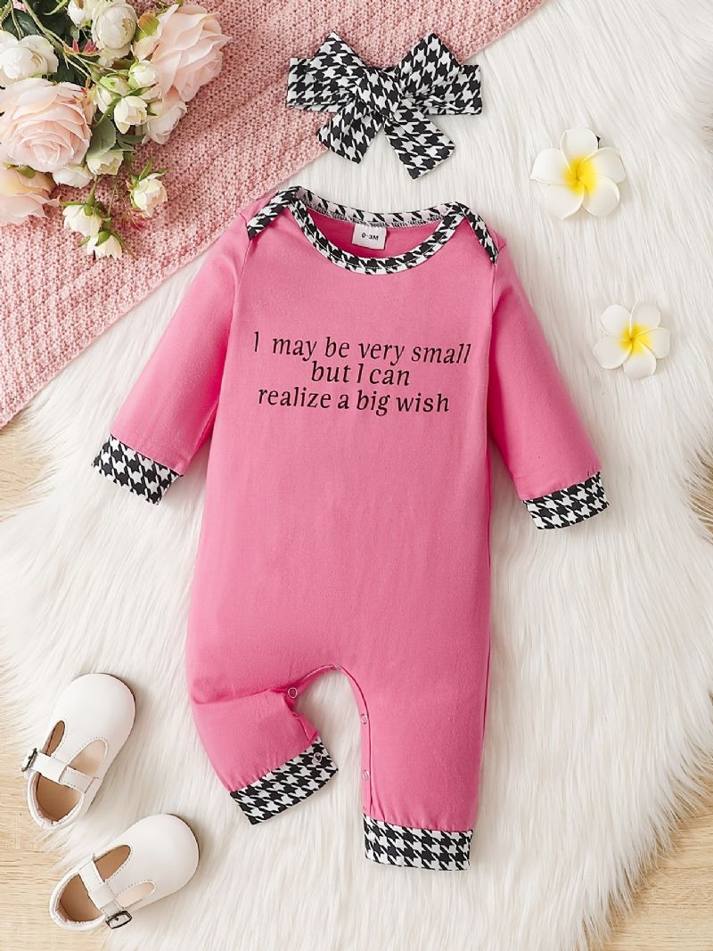 Drenge Brevtryk Langærmet Rundhals Romper Jumpsuit Babytøj