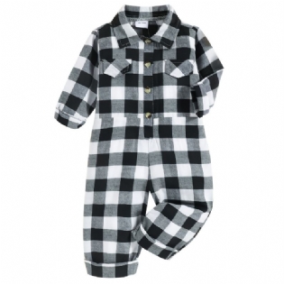 Jumpsuit Til Børn Med Gingham-dekor Til Efterår Og Vinter Nyhed