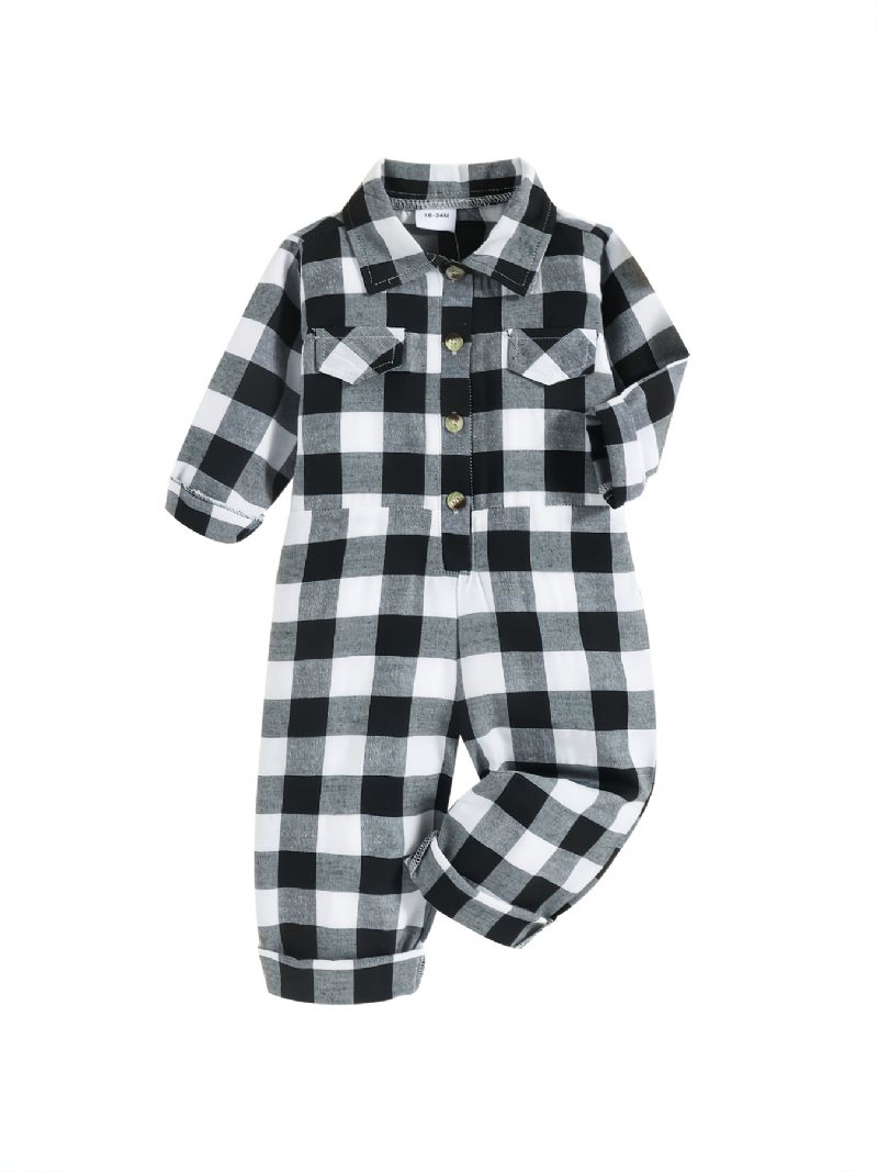 Jumpsuit Til Børn Med Gingham-dekor Til Efterår Og Vinter Nyhed