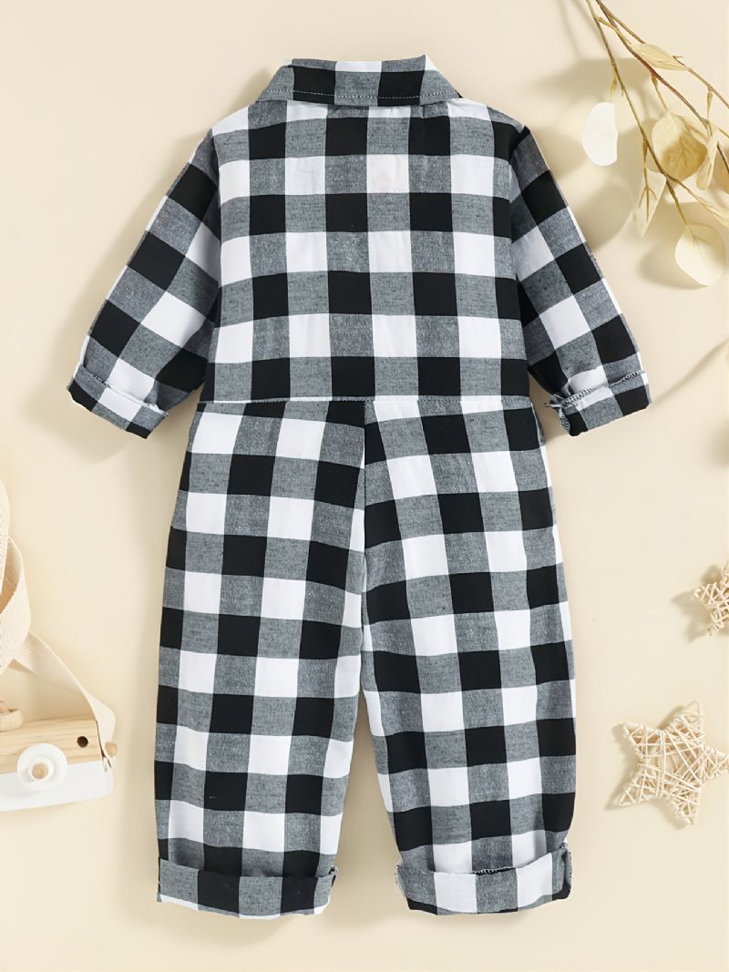 Jumpsuit Til Børn Med Gingham-dekor Til Efterår Og Vinter Nyhed