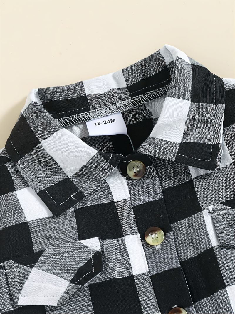 Jumpsuit Til Børn Med Gingham-dekor Til Efterår Og Vinter Nyhed
