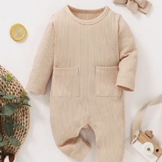 Newborn Baby Lang Jumpsuit Romper One Piece Til Drenge Piger Babytøj