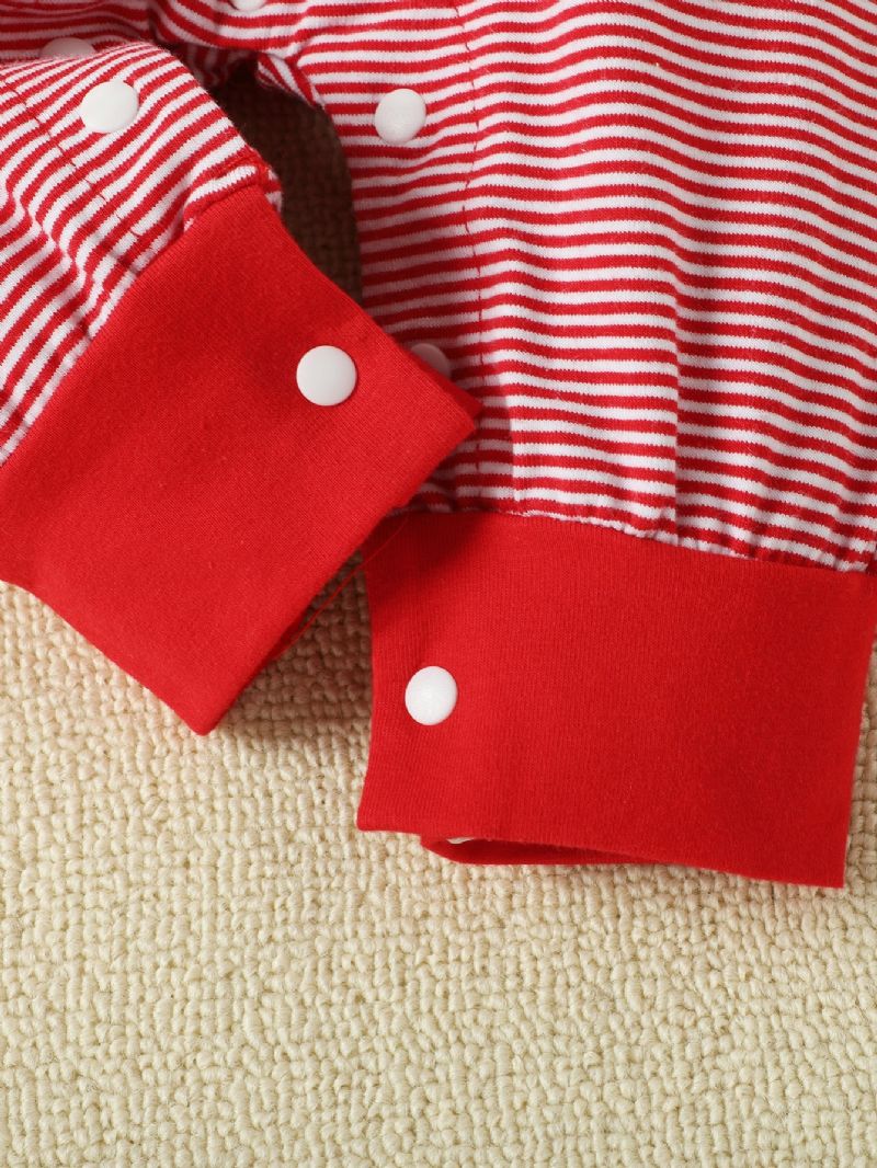 Newborn Christmas Elk Print Langærmet Jumpsuit