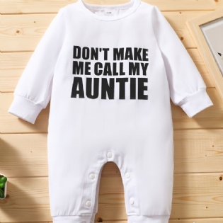 Newborn Infant Romper Lave Ikke Brevtryk Langærmet Rundhals Jumpsuit Til Baby Drenge Piger Børn Tøj