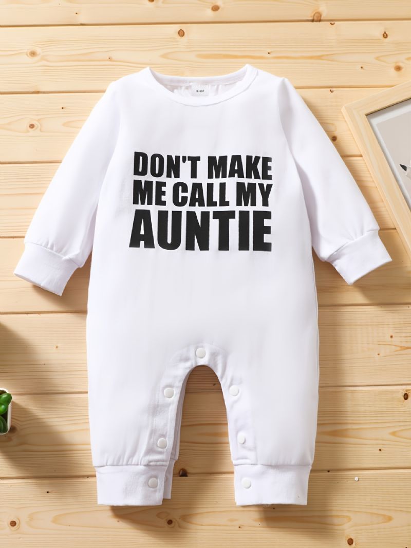 Newborn Infant Romper Lave Ikke Brevtryk Langærmet Rundhals Jumpsuit Til Baby Drenge Piger Børn Tøj