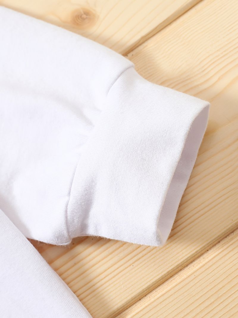 Newborn Infant Romper Lave Ikke Brevtryk Langærmet Rundhals Jumpsuit Til Baby Drenge Piger Børn Tøj
