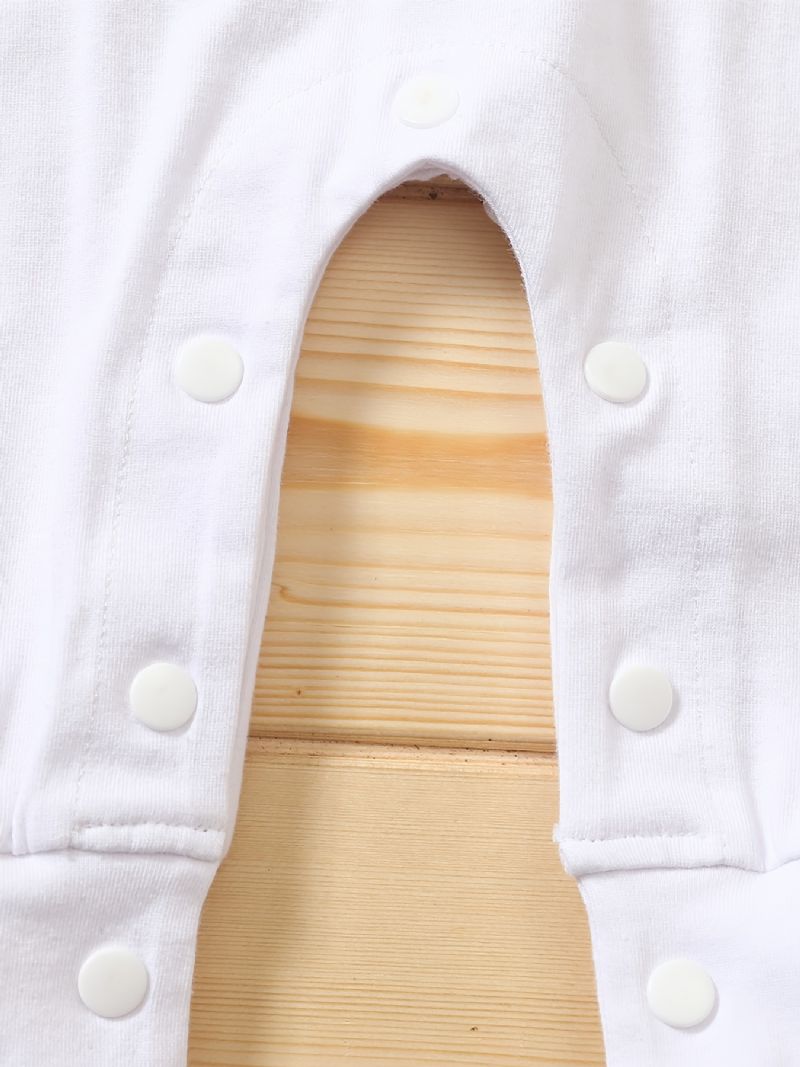 Newborn Infant Romper Lave Ikke Brevtryk Langærmet Rundhals Jumpsuit Til Baby Drenge Piger Børn Tøj