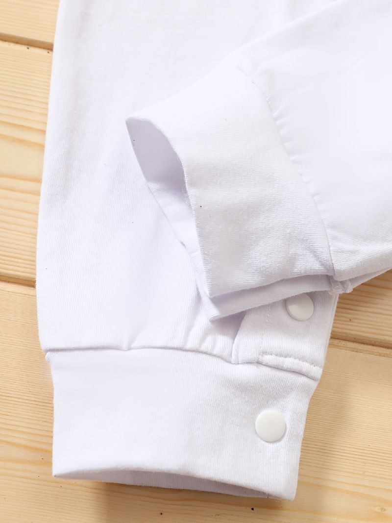 Newborn Infant Romper Lave Ikke Brevtryk Langærmet Rundhals Jumpsuit Til Baby Drenge Piger Børn Tøj