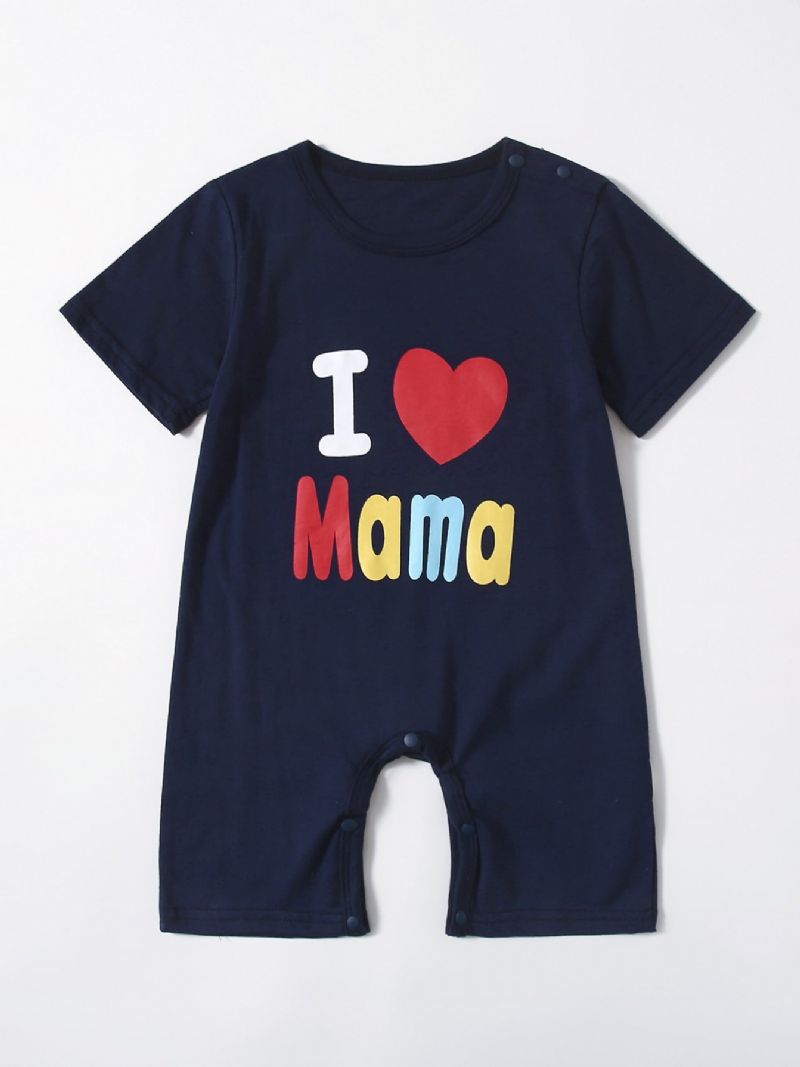 Nyfødt Baby Jumpsuit Tegneserie Bomuld Kortærmet Spædbarn Dreng Pige Tøj