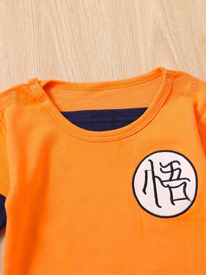 Nyfødt Spædbarn Splejsningsbukser Langærmet Jumpsuit Med Rund Hals Til Baby Drenge Børnetøj