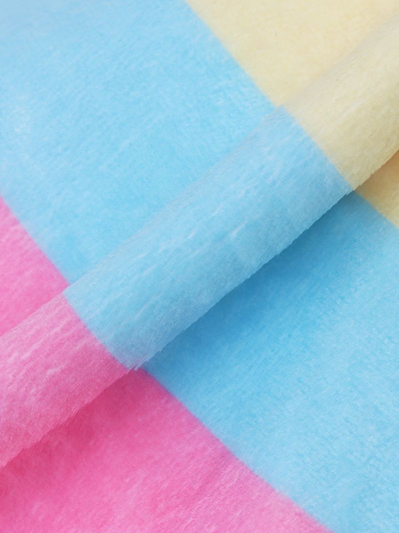 Pastelstribet Varm Langærmet Fleece-jumpsuit Til Børn