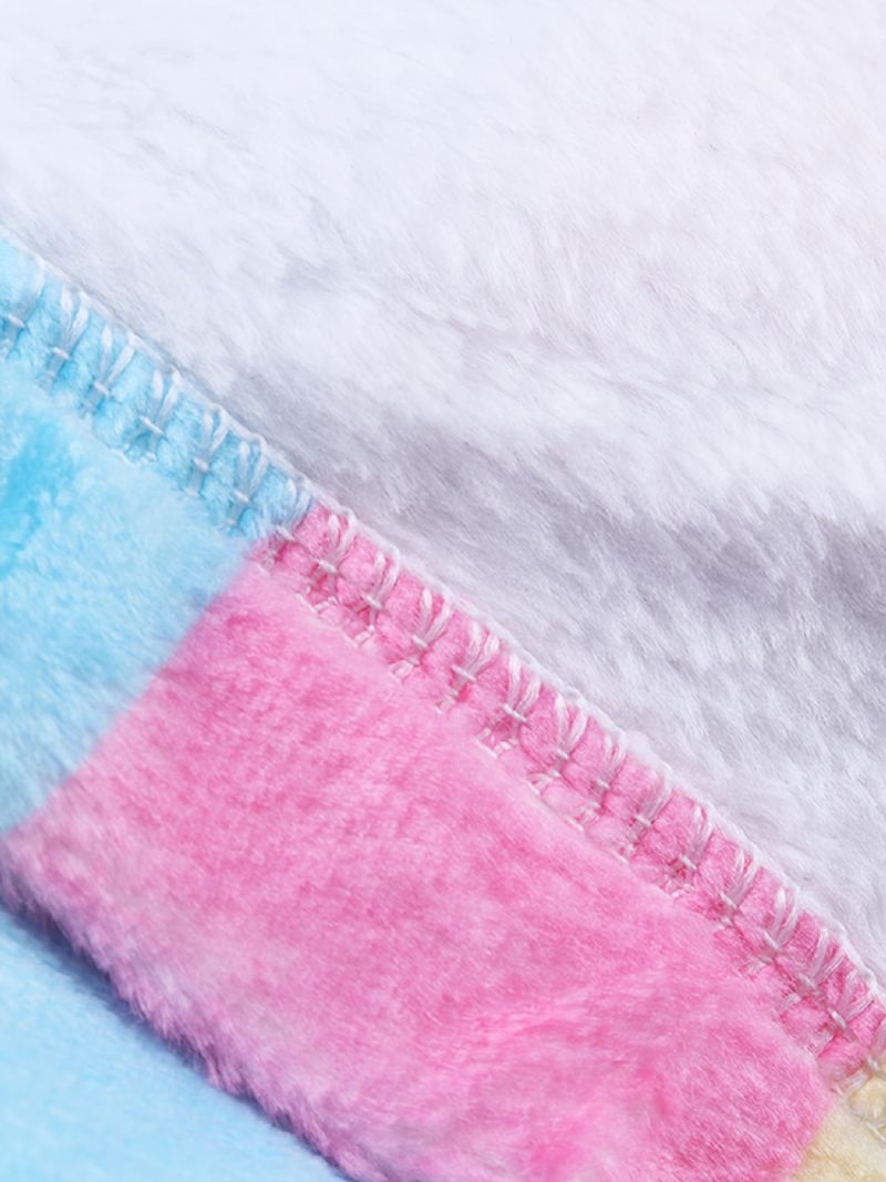 Pastelstribet Varm Langærmet Fleece-jumpsuit Til Børn