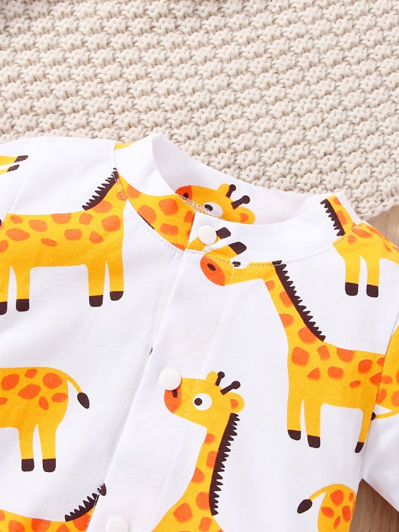 Piger Langærmet Jumpsuit Unisex Rompers Med Elk Print Jul