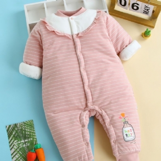 Piger Tre-lags Thermal Jumpsuit Bomuldspolstret Newborn Romper