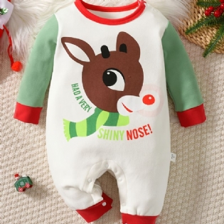 Småbørn Baby Juletøj Jumpsuit Langærmet Fortykket Varm Bukse Til Drenge Piger Børnetøj