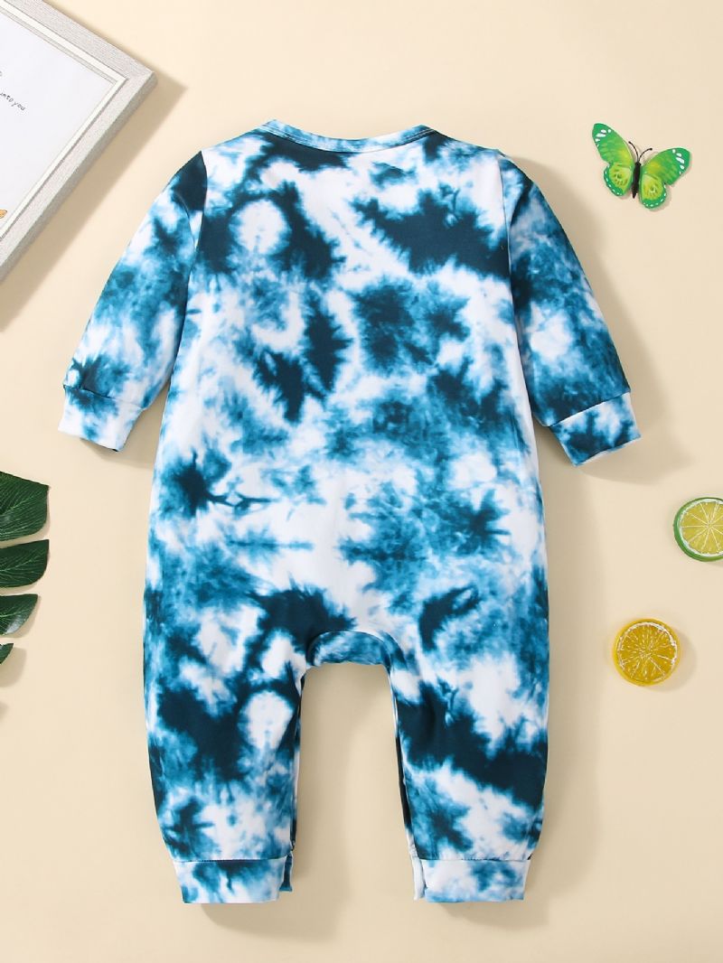 Småbørn Drenge Og Piger Langærmede Tie Dye Butterfly Print Jumpsuit Romper Til Vinter