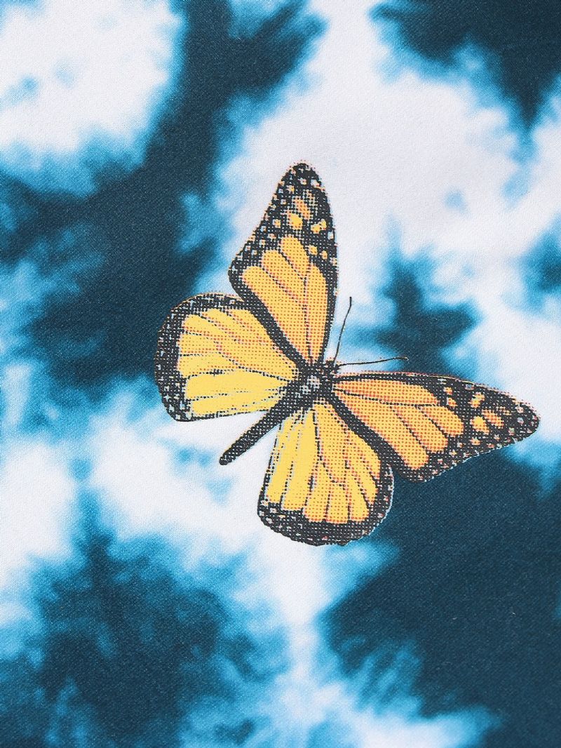 Småbørn Drenge Og Piger Langærmede Tie Dye Butterfly Print Jumpsuit Romper Til Vinter