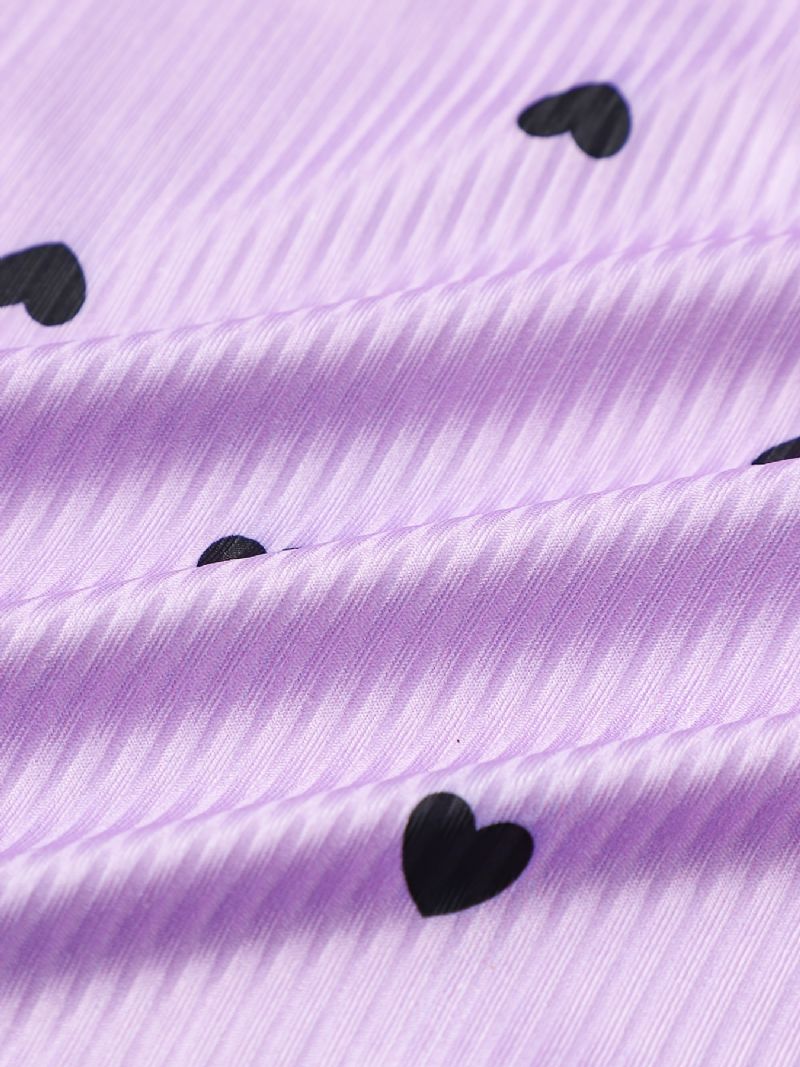 Spædbarn Romper Hjerte Print Cami Top Jumpsuit Sommer Til Baby Piger Småbørn Tøj