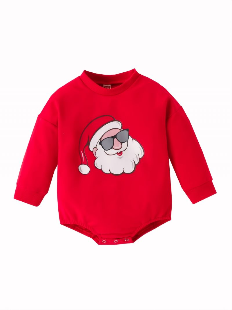 Spædbørn Drenge Piger Langærmet Romper Med Julemand Gnomes Mønster Til Jul Bodysuit Onesie Jumpsuit Babytøj Vinter