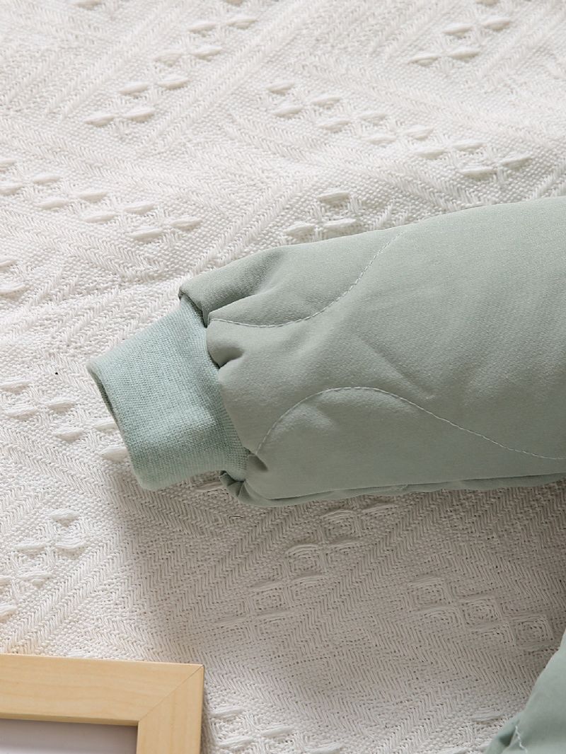 Spædbørns Hættetrøje Langærmet Lynlås Fleece Varm Jumpsuit Vinter Til Baby Drenge Piger Børn Tøj