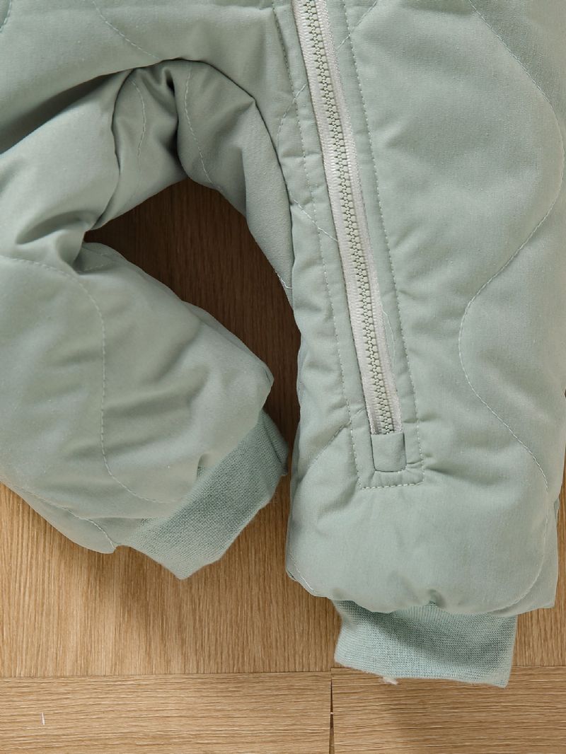 Spædbørns Hættetrøje Langærmet Lynlås Fleece Varm Jumpsuit Vinter Til Baby Drenge Piger Børn Tøj