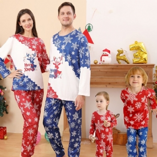 Toddler Baby Christmas Snowflake Print Langærmet Jumpsuit Rompers Til Drenge Piger
