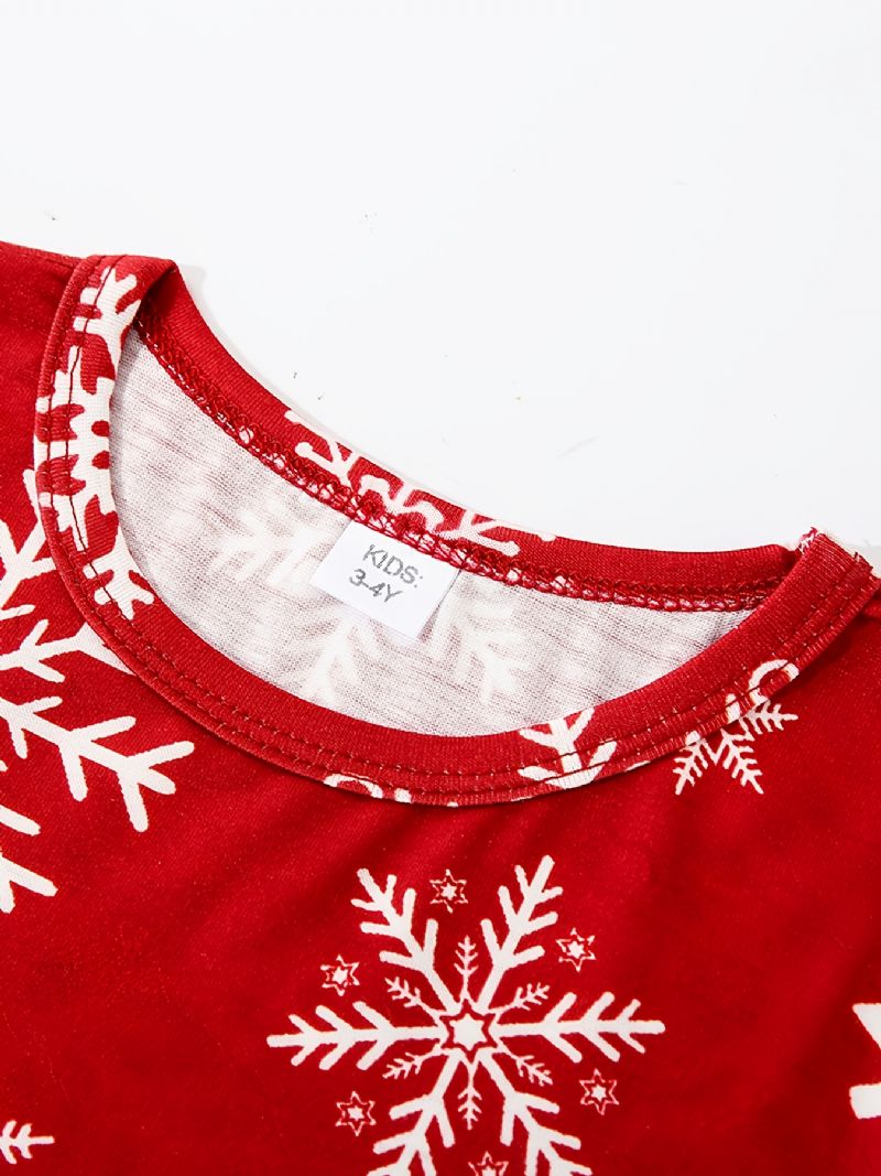 Toddler Baby Christmas Snowflake Print Langærmet Jumpsuit Rompers Til Drenge Piger