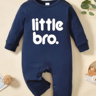 Toddler Baby Jumpsuit Brev Print Rundhals Langærmet Rullebukser Til Drenge Piger