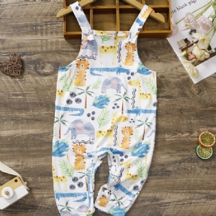 Toddler Baby Piger Rompers Animal Print Overalls Jumpsuit Børnetøj