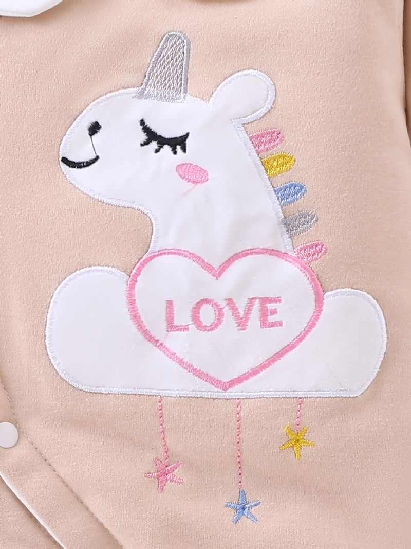 Toddler Baby Varm Jumpsuit Unicorn Print Rund Hals Langærmet Rullebukser Til Drenge Piger