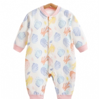 Toddler Newborn Baby Langærmet Printet Romper Jumpsuit