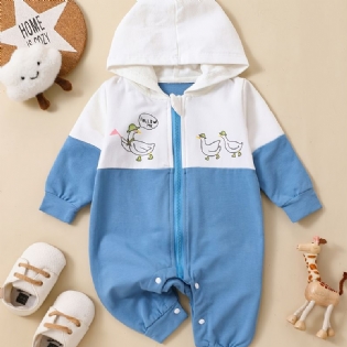 Toddler Newborn Baby Langærmet Sød Printet Hættetrøje Jumpsuit