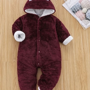 Unisex Baby-hættejakke Med Termofoder Jumpsuit Nyt Vintertøj