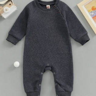 Unisex Baby Solid Strik Langærmet Jumpsuit Til Vinter