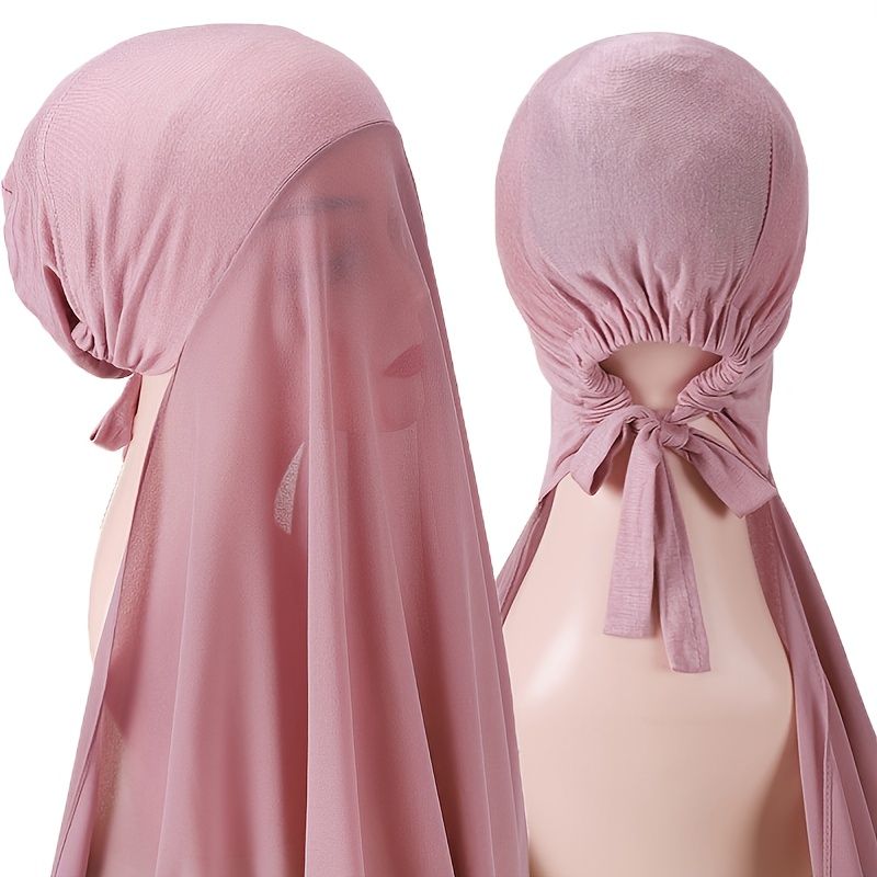 Chiffon Hijab Hovedtørklæde Komfortabel Bandana Tørklæde Hovedindpakning Til Kvinder Piger Her