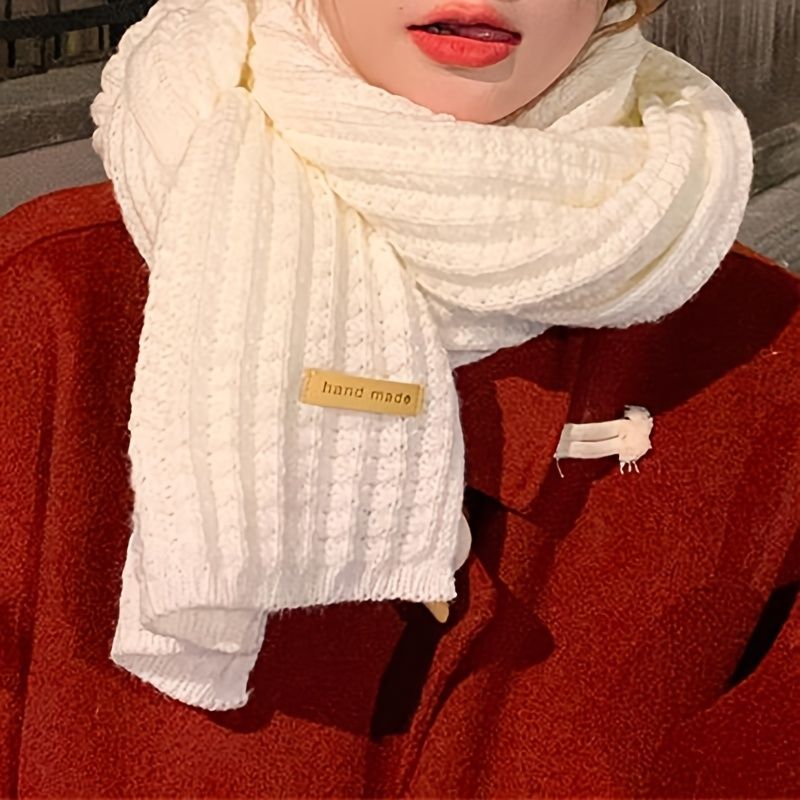 Vinter Tykt Tørklæde Varm Strikket Mode Blød Fortykkelse Wrap Til Kvinder Piger