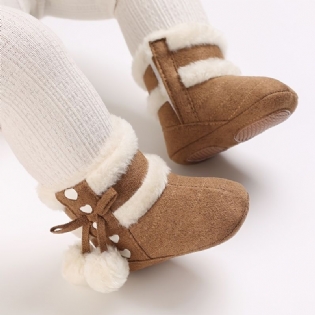 Baby Varm Fleece Snestøvler Velcro Anti-skrid Blød Bund Småbørn Sko Til Piger Drenge Vinter