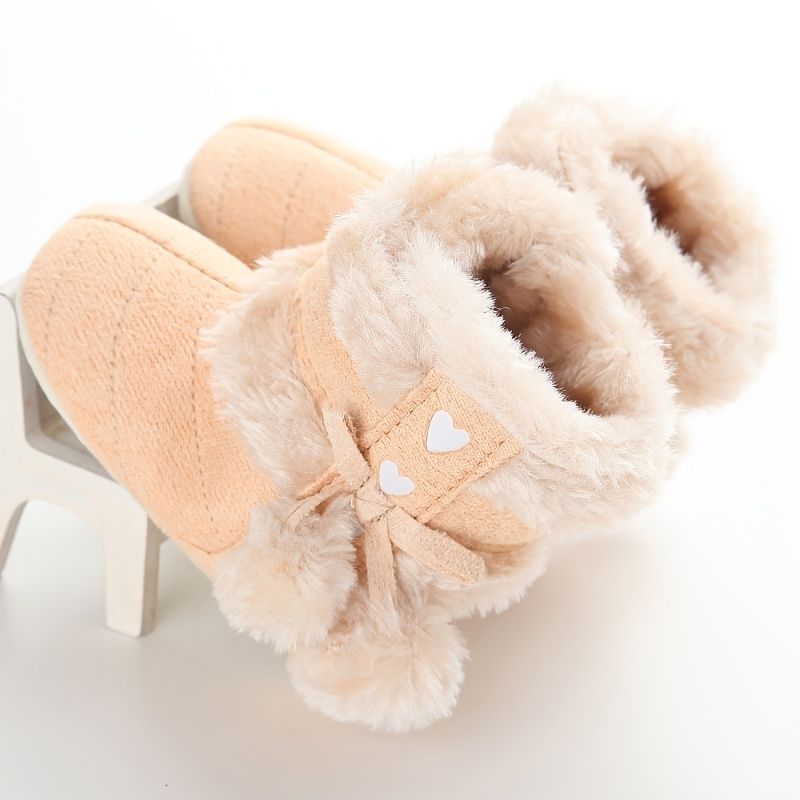 Baby Varm Fleece Snestøvler Velcro Anti-skrid Blød Bund Småbørn Sko Til Piger Drenge Vinter