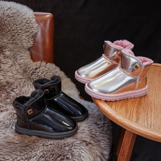 Piger Casual Reflekterende Snestøvler Fleece Termisk High Top Slip-on Støvler Til Vinter Udendørs