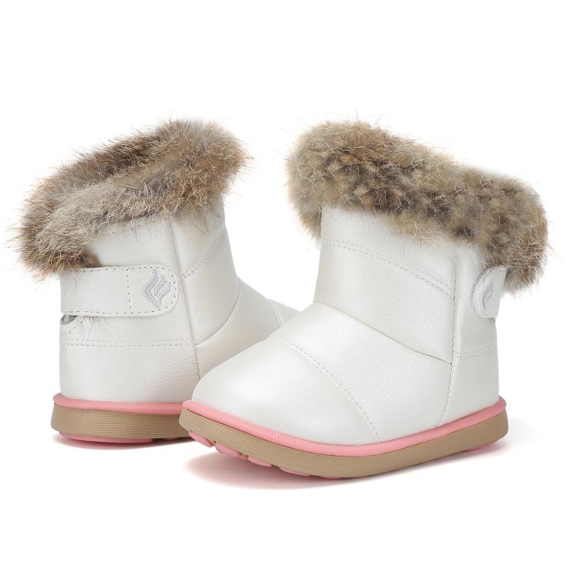 Småbørn Baby Piger Snestøvler Blødsålede Anti-skrid Vandtætte High Top Varme Sko Til Vinter