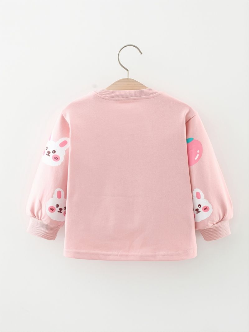 Babypigetaske Og Sweatshirt 2-i-1 Design Med Bjørneprint Til Vinter