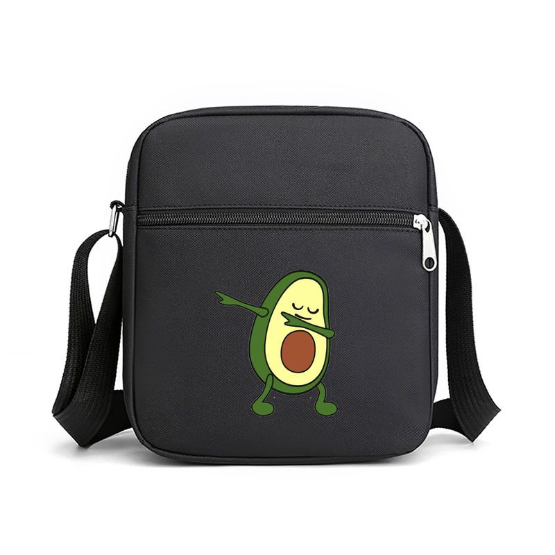 Mode Avocado Print Skuldertaske Casual Dreng Pige Taske Crossbody Pung