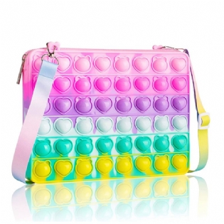 Piger Push Pop Bubble Squeeze Bag Colorblock Børnenyhed Crossbody Toy Baby Sød Taske