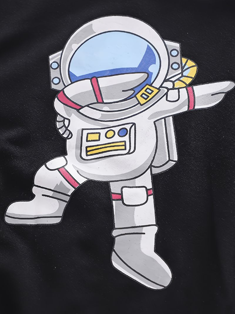 2 Stk Baby Drenge Pullover Astronaut Print Rundhalset Langærmet Sweatshirt & Bukser Børnetøj