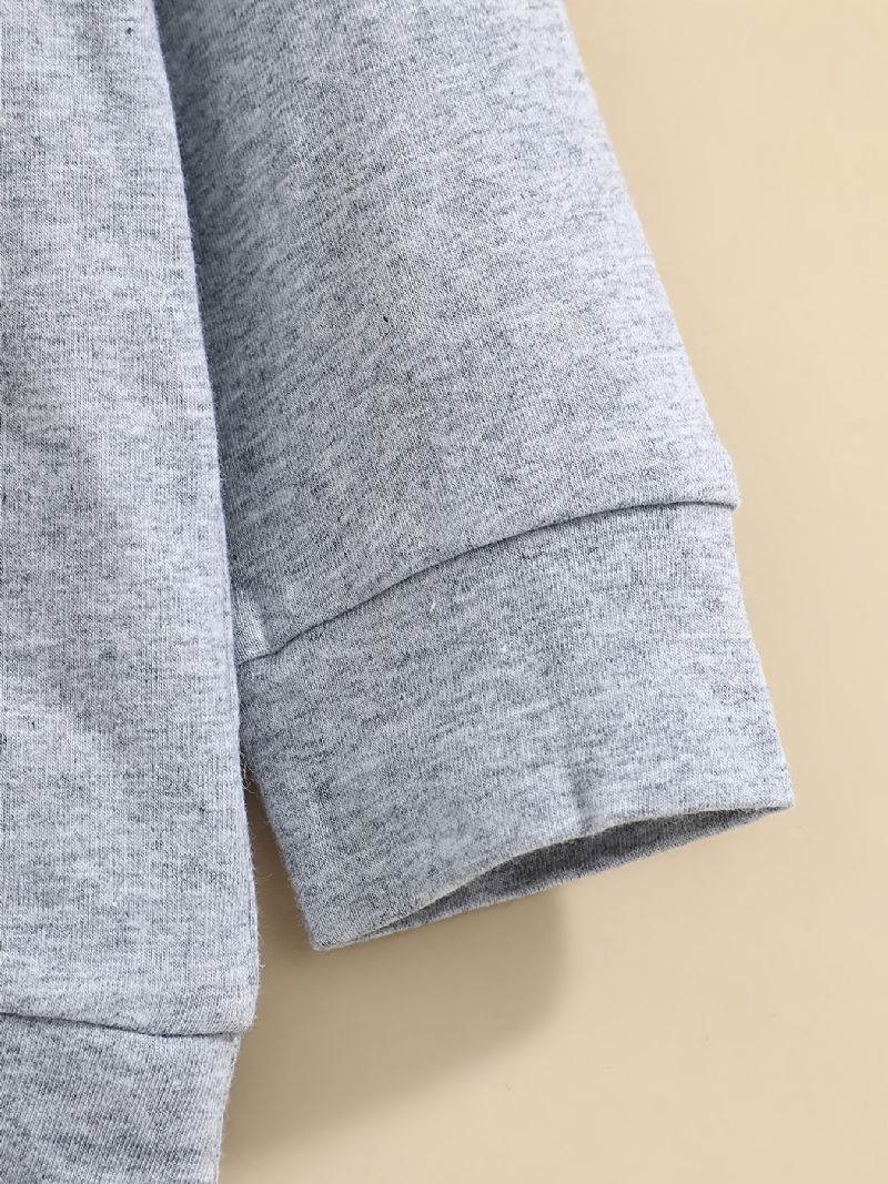 2 Stk Baby Hættetrøje Brev Elefant Print Langærmet Pullover Sweatshirt & Bukser Sæt Til Piger Drenge
